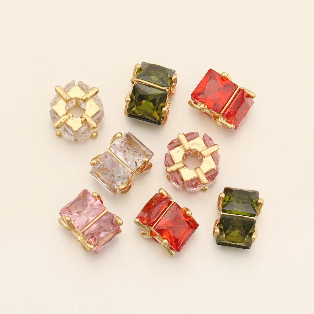 Cordial Design 30Pcs 9*11MM CZ Beads For Pen/Hand Made/Cube Shape/Jewelry Findings & Components/DIY Charms/Jewelry Accessories - cordial