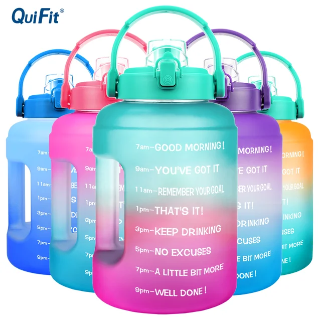AQUAFIT 1 Gallon Water Bottle With Times To Drink - 128 oz Water