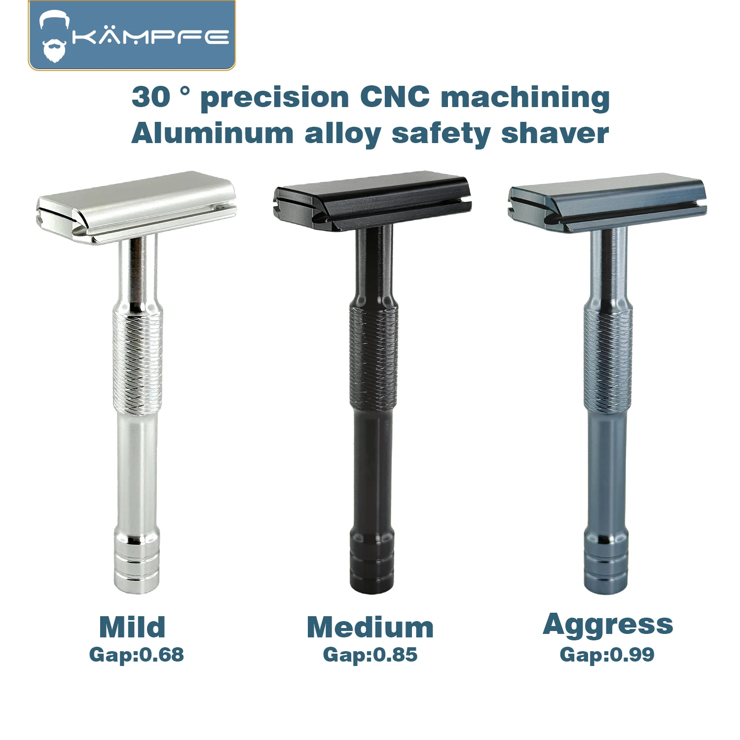 KAMPFE CNC Carving Closed comb Double-Sided Aluminum Manual Safety Razor Classic Shaver Mild Scratcher for Men And Women Gift