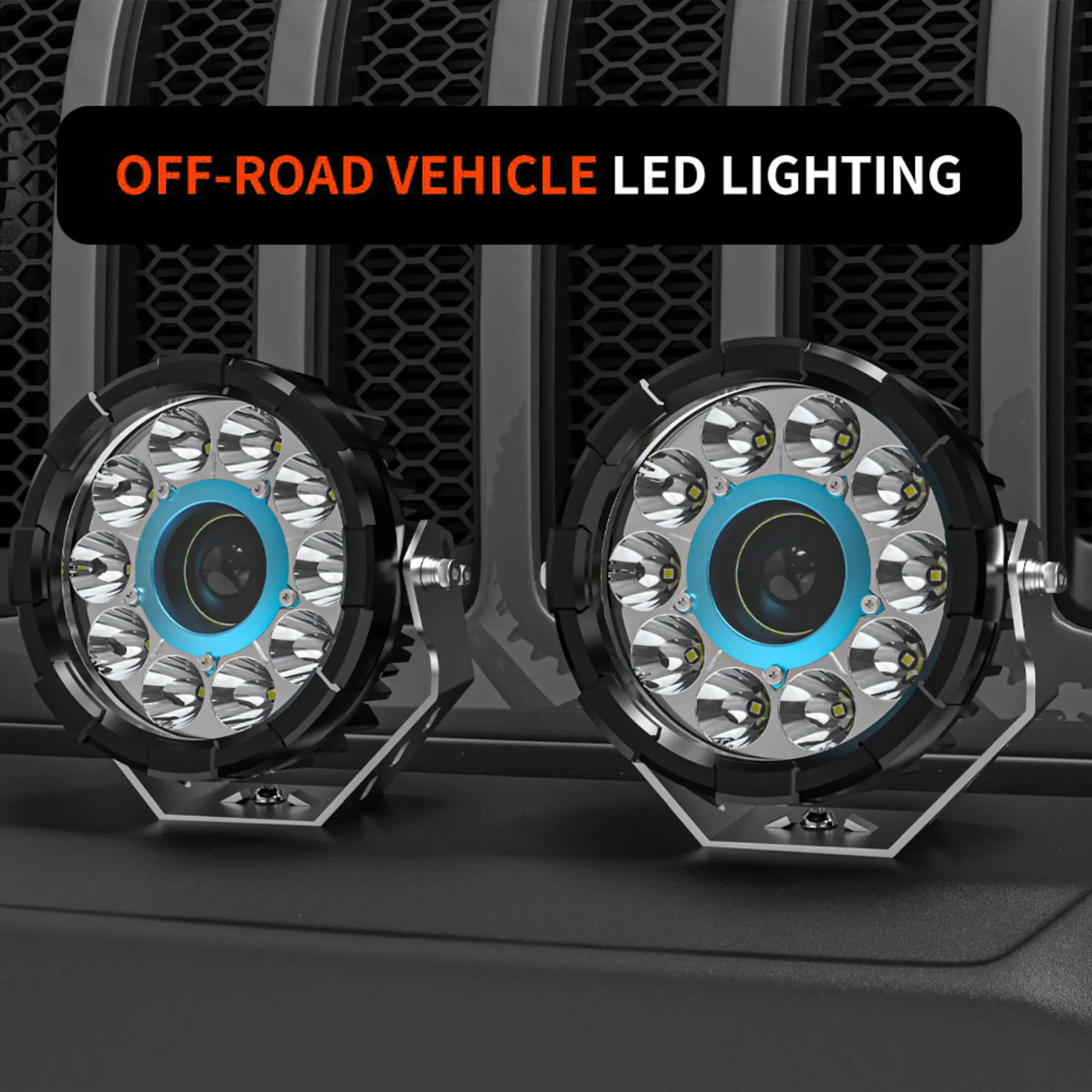 7inch universal LED Headlights Work Light Bar Daytime Driving Work 6000K Spot Co