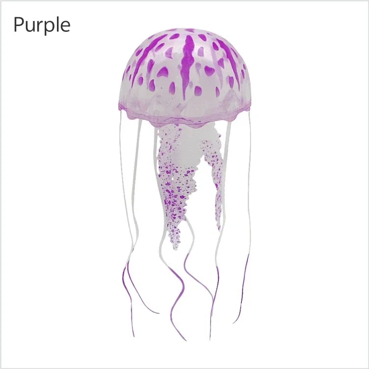 Luminescent Silicone Jellyfish Aquarium Decor - Glowing Floating Ornament for Underwater Landscaping