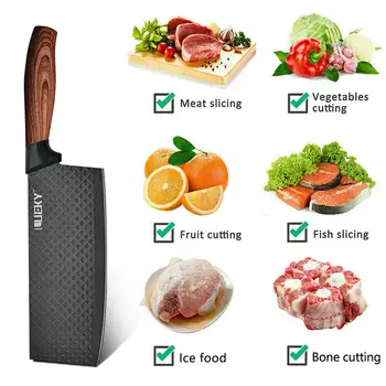 6pcs High Carbon Stainless Steel Knives Handmade Forged Cleaver Chef Butcher Kitchen Knife Wood Handle Chef Knife Cooking Tool 5