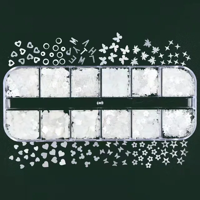 Holographic Butterfly  Heart Multi Shape  Laser Symphony Butterfly Sequins 3D Colorful Sequins Manicure  Nail Art Decoration MJLP 053