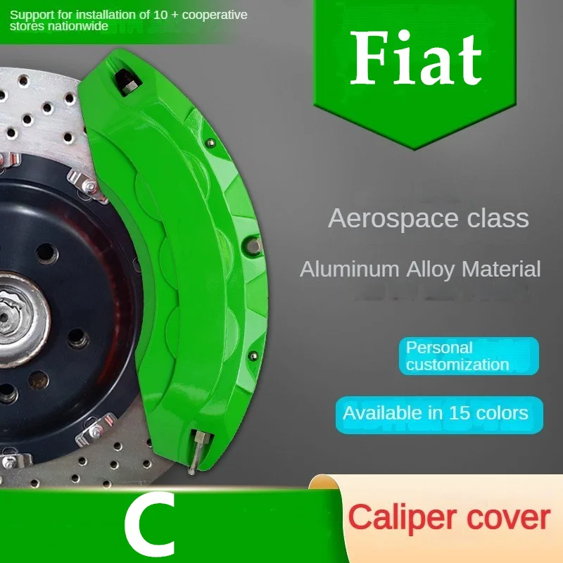 

For Fiat C Car Brake Caliper Cover Front Rear 3D Aluminum Metal Kit