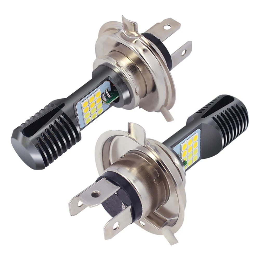 Trade Shop - Lampadina Led H4 Nero Per Motociclo Luce Bianco 6500k