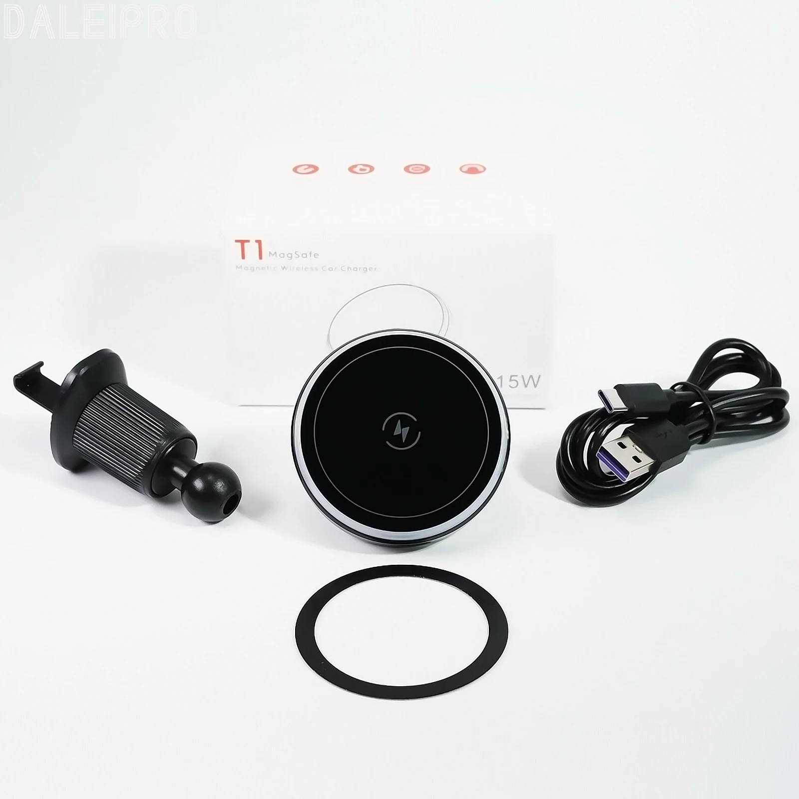 Package contents - charger, cable, magnetic ring