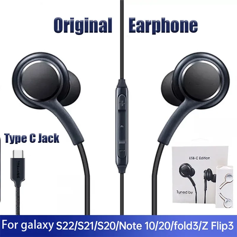 Original headset DAC USB TYPE C Earphone Digital Earbuds With Mic Remote Control For Galaxy Note
