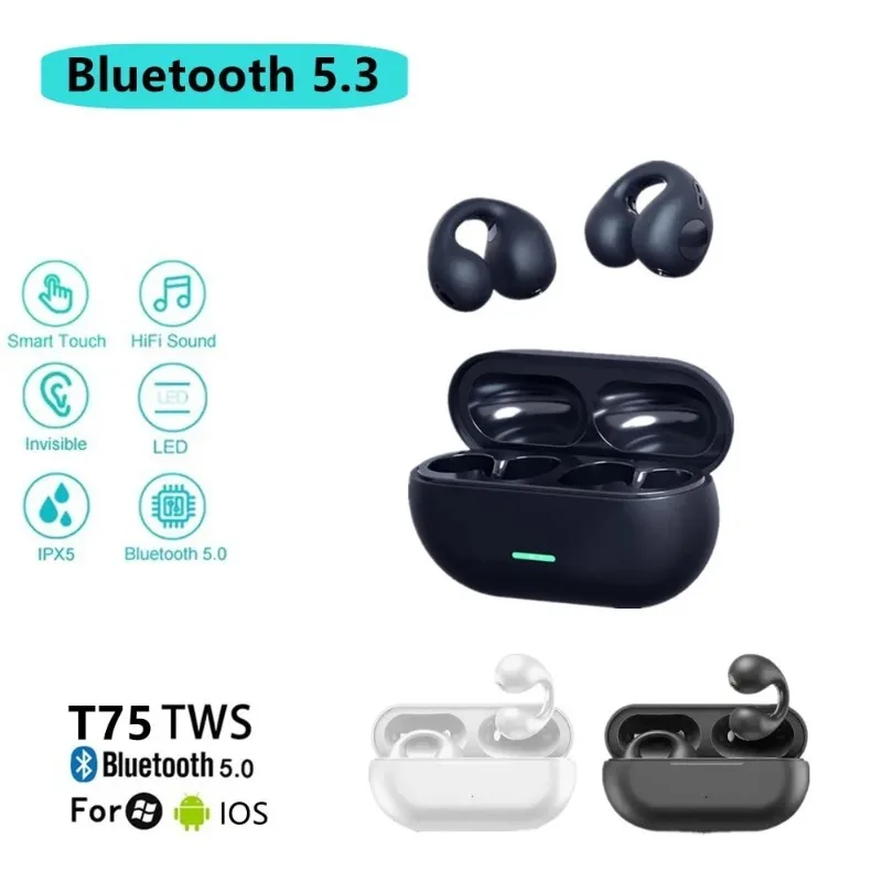 Wireless Bone Conduction Bluetooth Headphones for Sports and Music
