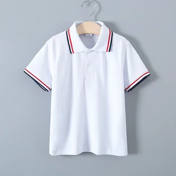 POLO a maniche corte per bambini T-shirt estiva per ragazzi e ragazze magliette per bambini comode magliette per adolescenti in cotone tinta unita 3-14 anni 1