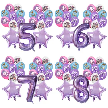 19pcs Kpop Demon Hunters Birthday Balloon Decoration Set Music Girl Number Aluminum Ballons Kids Party Supplies Gift Favor Decor