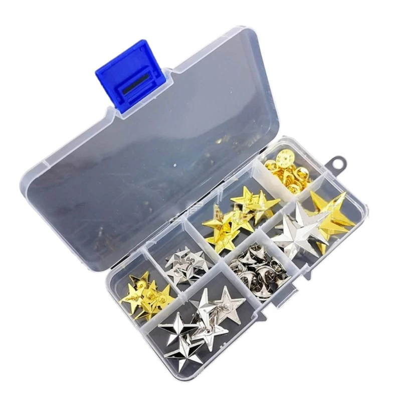 

E0BF 24 Set Star Brooches Pentagrams Pins Five Pointed Star Breastpin Accessory
