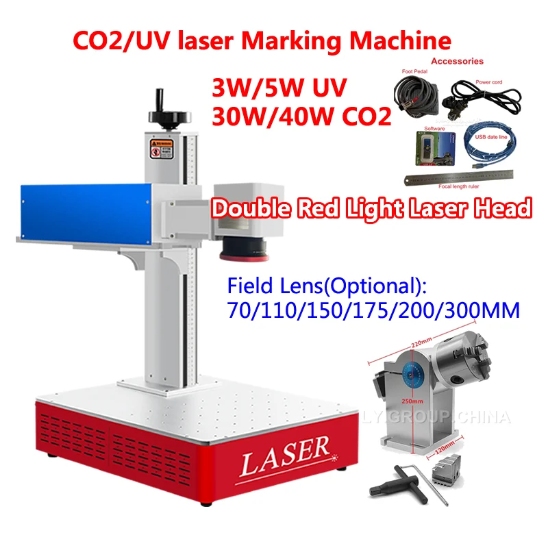 Macchina Per Marcatura Laser Uv A Luce Fredda Viola A Raggi Ultravioletti 5W Macchina Per Incisione Laser Co2 40W Per Pelle Acrilica In Legno Non Meta