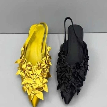 Fashion French Women Shoe Summer New Pointed Flat Shoe Temperament Women Slippers Lightwe Anti Slip Women Sandals Zapatosdemujer 1