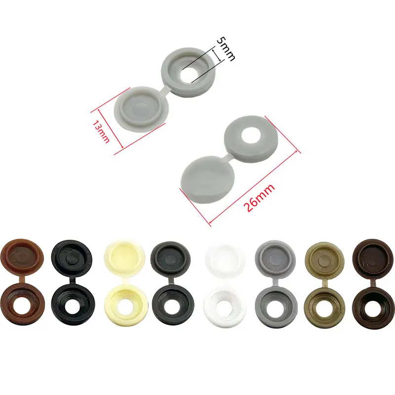 30-200Pcs Cover Fold Snap Protective Cap Hinged Plastic Screw Cap Button for Car Furniture Decorative Nuts Cover Bolts Hardware