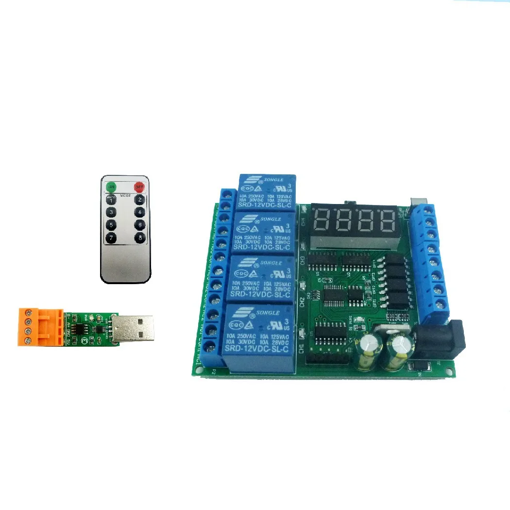 DC12V MCU N76E003 MCU Development Board MS51FB9AE Digital Tube LED Relay Module for Time Delay Relay Simple PLC RS485 plc industrial control board fx1n 10mt programmable relay delay module with shell