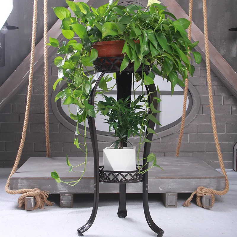 Plant Stand Indoor Flower Rack Storage Racks Home Office Living Room Balcony Iron European Bonsai Shelf Flower Pot Rack