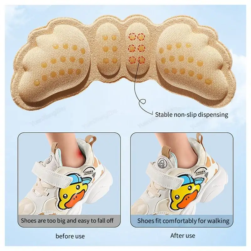 Heel Protectors for Kids Shoes Heels Cushion Shoe Pads Inserts Adjustable Size Foot Pain Relievers shoe insoles heel protector