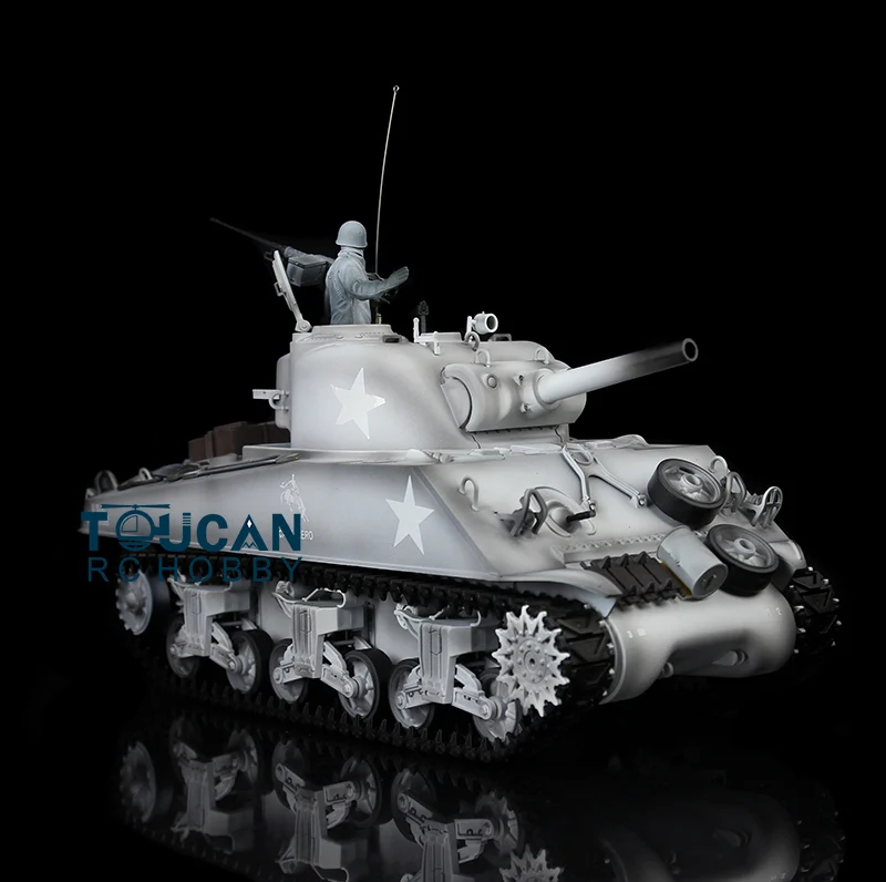 Henglong Upgraded Ver 1/16 Snow 7.0 M4A3 Sherman RC Tank 3898 Metal Tracks Barrel Recoil Battle against BBs Airsoft TH17693-SMT7 6