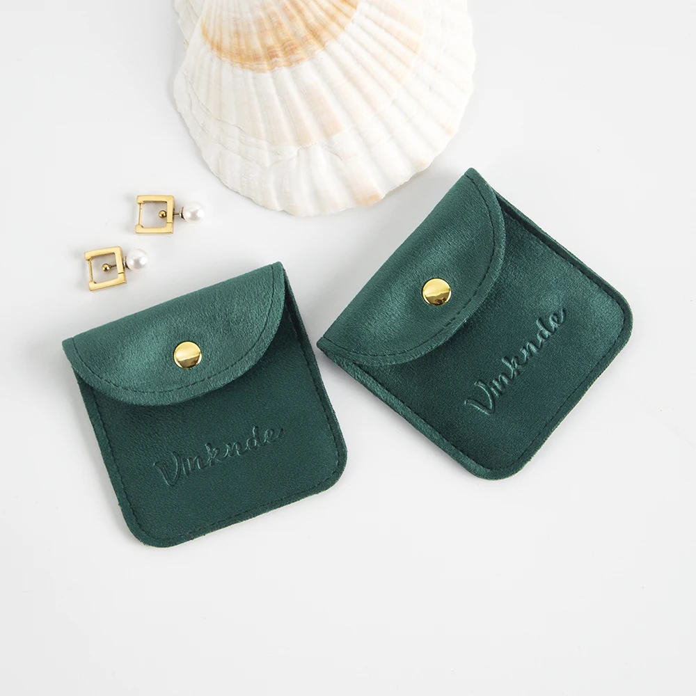 50Pcs/Lot  Jewellery Pouch Packaging Bag Soft Velvet Gift Rings Earrings Bracelet Necklace Storage Button Velvet Bag Custom Logo