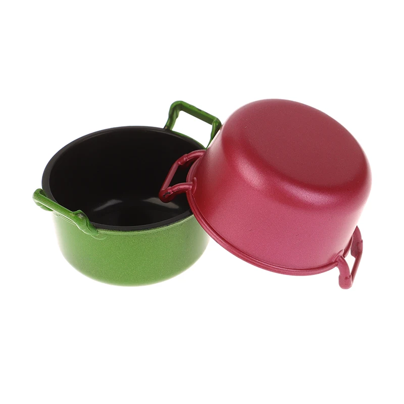 **1/12 Dollhouse Simulation Soup Pot Model Dollhouse Miniature Kitchen Cooking Pot Saucepan Decoration Dolls House Accessories