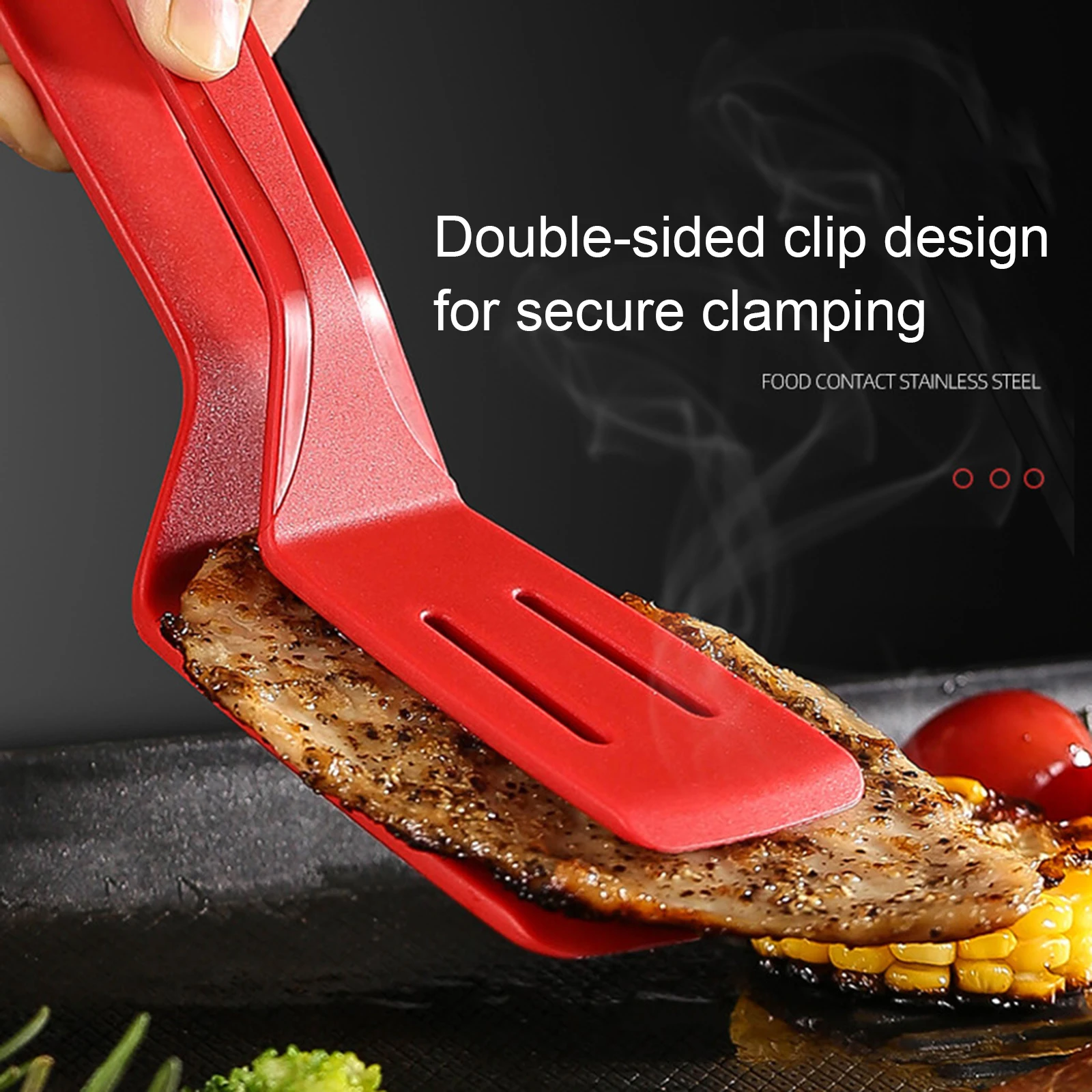 2-in-1 Silicone Clip Spatula for Frying Steak Pancakes Toast Omelette Tongs  Silicone Omelet Spatula Flip Shovel Kitchen Tool - AliExpress