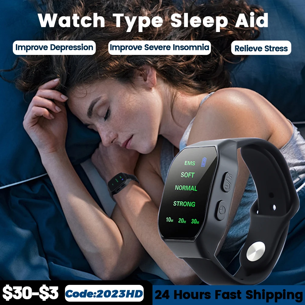Ems Sleep Aid Watch Microcurrent Pulse Sleeping Anti-Anxiety Insomnia Dispositivo Di Insonnia Fast Sleep Rest Wristband Watch Relief