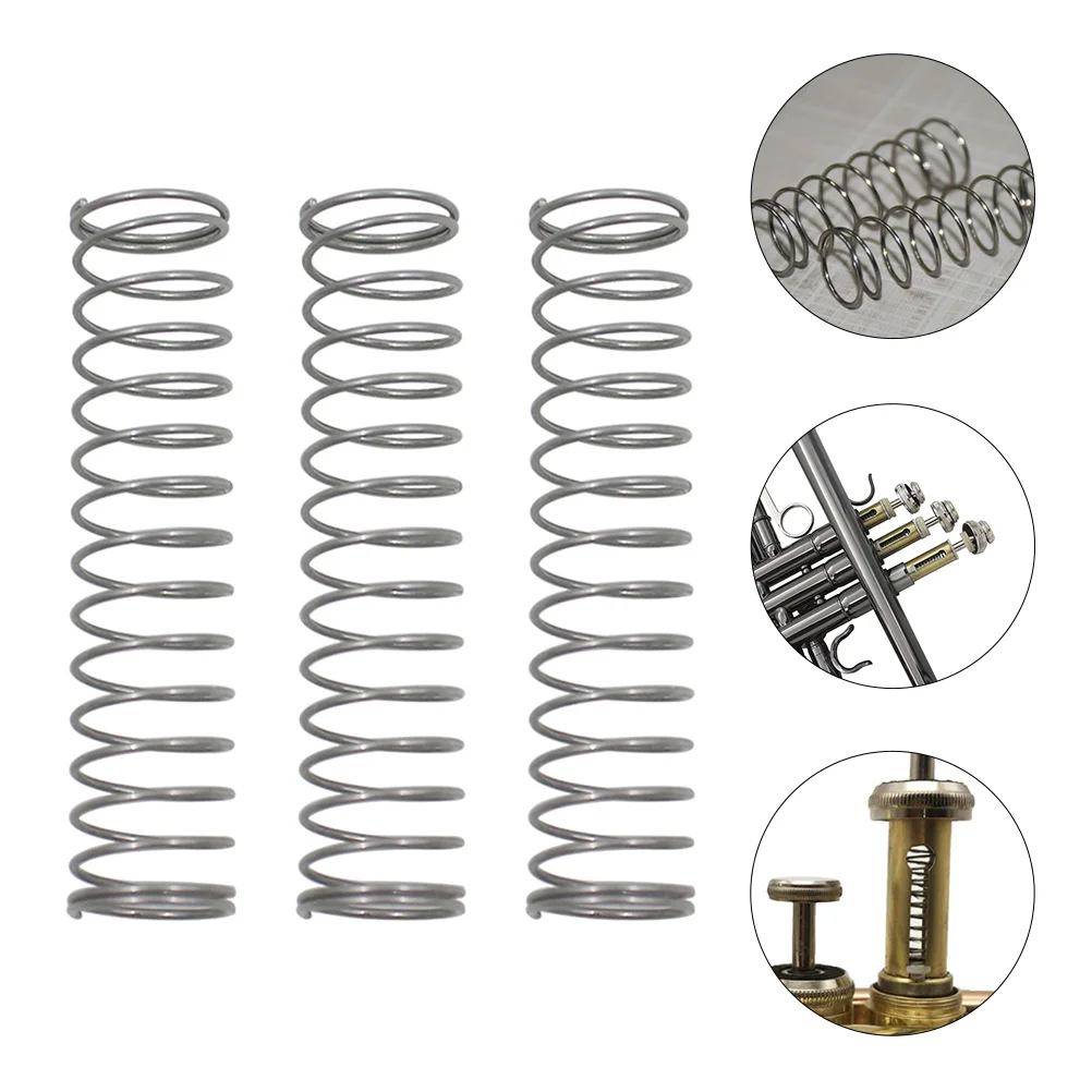 3 Pcs Trumpet Button Spring Replacements Stainless Steel Repair Parts Accessories Suitable Most Trumpets