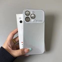 Candy Color Glass Shockproof Case with Camera Lens Protection and Hard Back Cover - iPhone 15 (Silver)