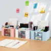 1pc desktop drawer multi grid stationery storage box, large capacity office pen holder multifunctional storage box 3