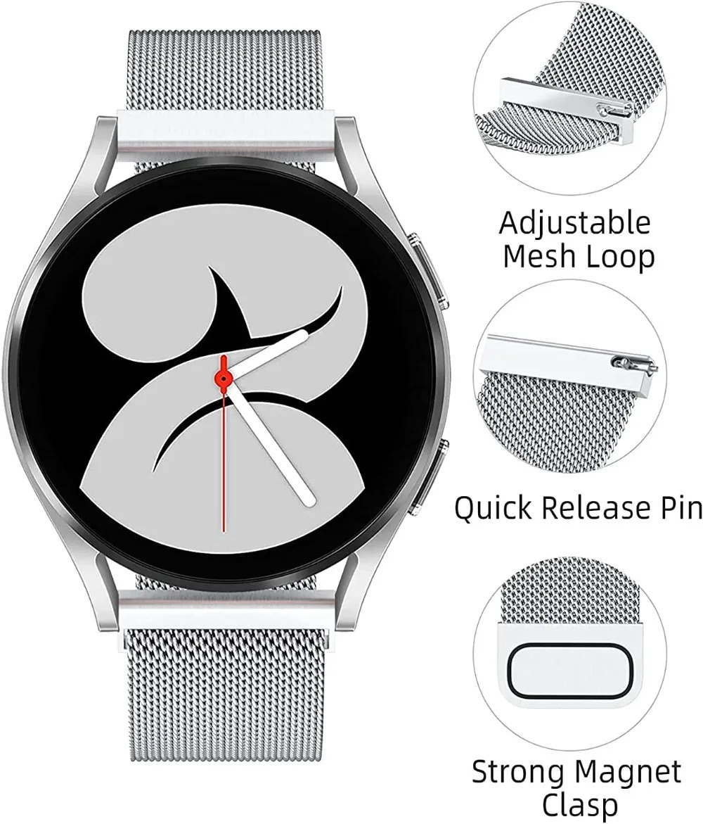 Sleek Metal Milanese Loop Watch Strap – Adjustable Sport Bracelet Band