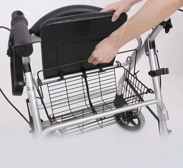 Aluminum Alloy Elderly Walking Aids Assisted Walking Assistance Vehicle Wheeled Adult Handcart Rollator