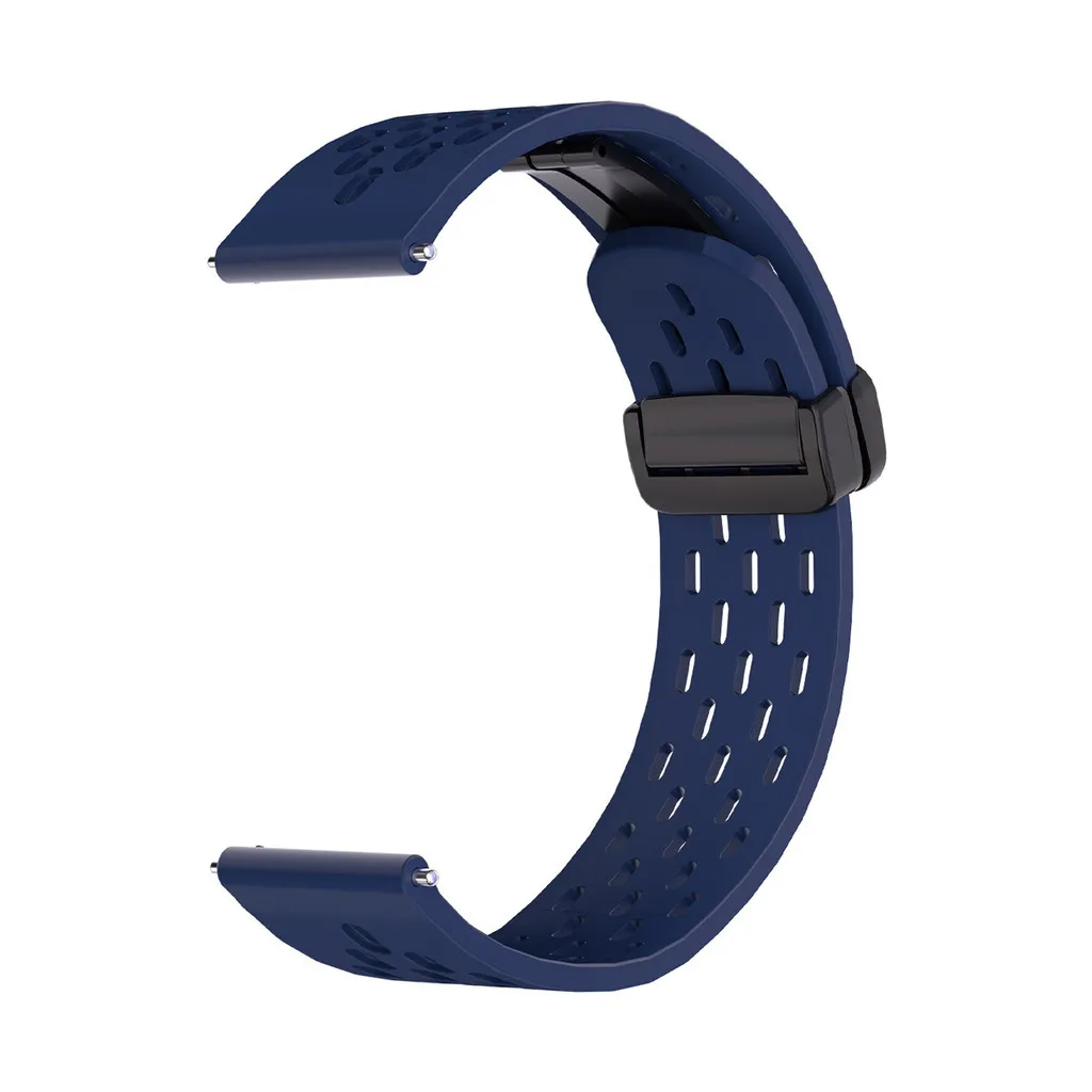 Magnetic Folding Buckle Silicone Sport Watchband with Breathable Design