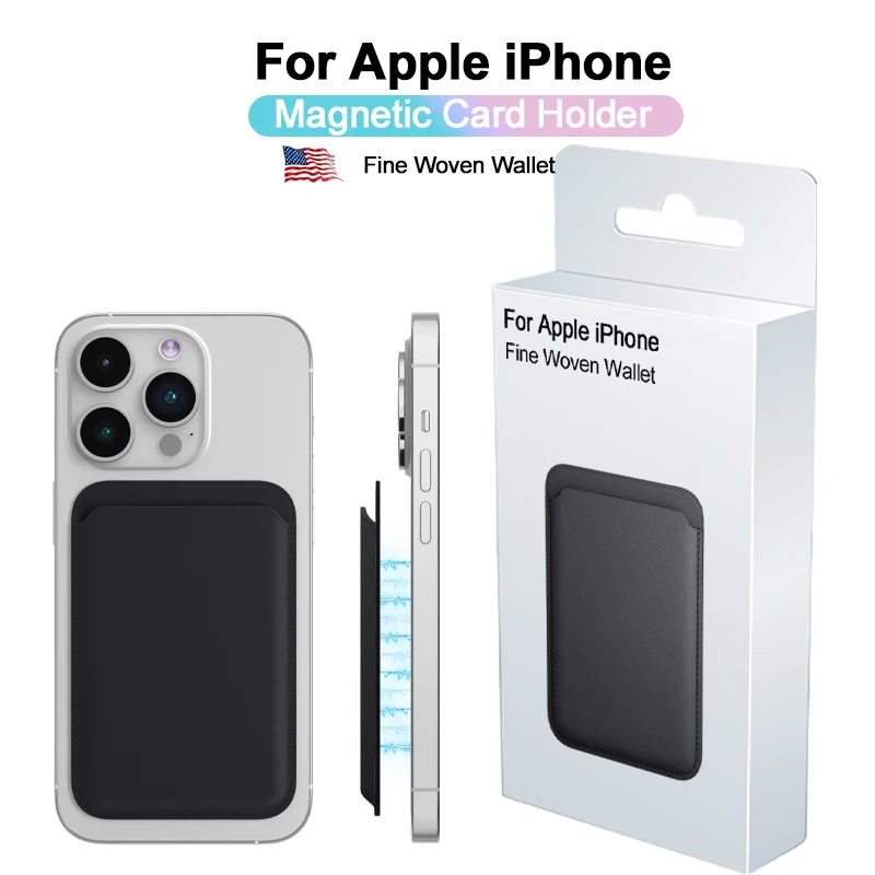 Portafoglio Originale In Pelle Intrecciata Magnetica Per Magsafe Per Apple Iphone 15 14 13 12 Pro Max Mini Plus Custodia Porta Carte Di Telefono