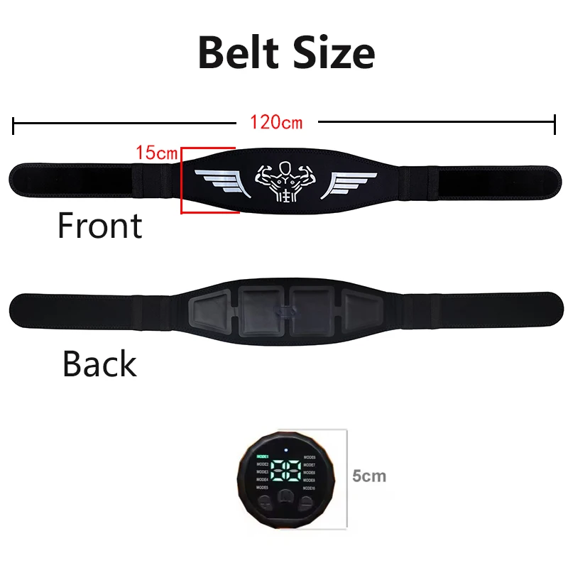 Abdominal Toning Belt Smart Abs Trainer Muscle Toner Body Waist Belly Massager Home Gym Fitness Equiment USB Recharge