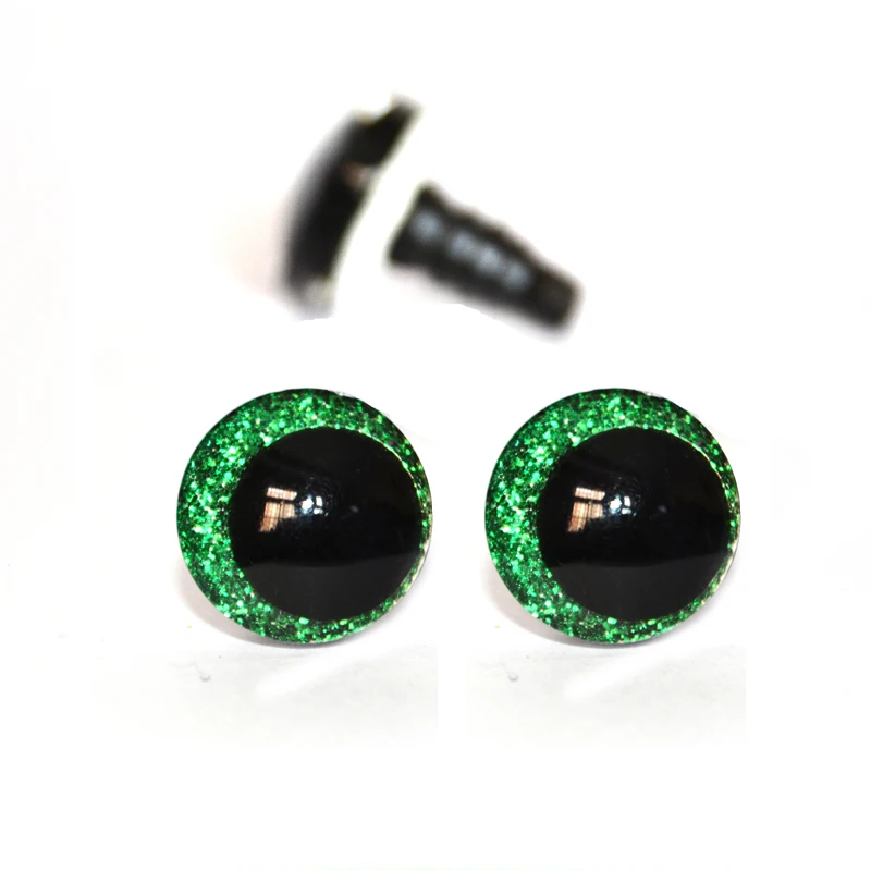 Set of 20 Colorful Round Cartoon Glitter Toy Safety Eyes with Washers
