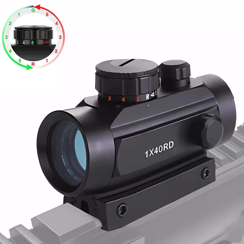 1X40 HD101 Red Dot Sight Hunting Collection Optics Reflex Holographic Scope 4 Reticle Red/Green Collimator Airsoft Accessories 2