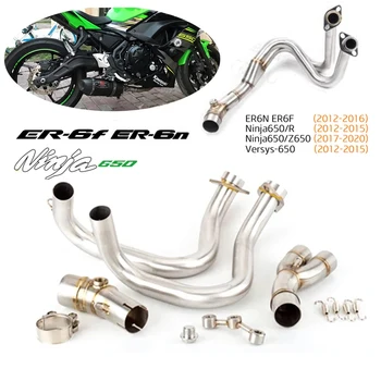 Motorcycle Slip On For KAWASAKI ER6N ER6F 2012-2016 Ninja 650R Z650 2017-2019 Versys 650 2015-2020 Exhaust Full System Muffler