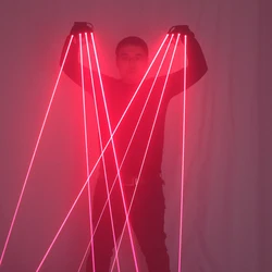 Quality DJ Club 4 pcs 650nm 100mw Red Laser Glow Gloves For LED luminous Costumes Show