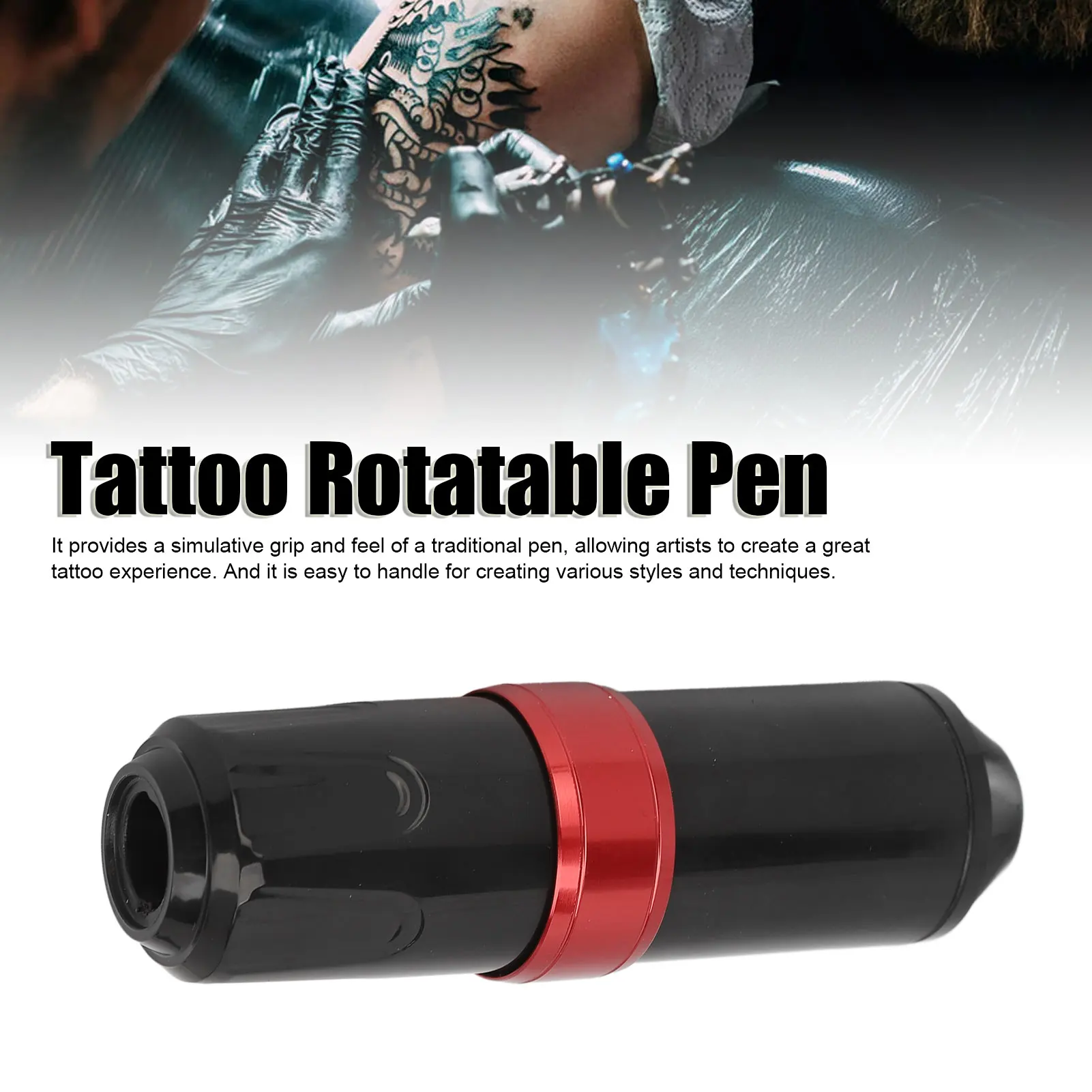 Tattoo Machine Rotarable Pen ABS Cartridge Needle Tattoo Pen Rotarable Slipless Interface Portable with Clip Cord for Salon tattoo pen