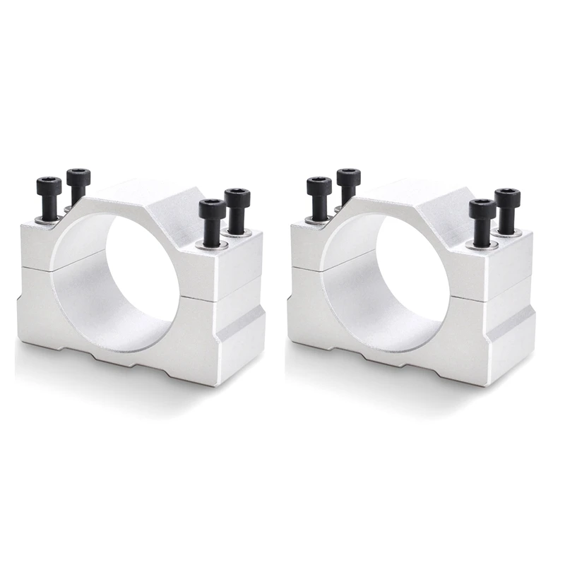 

2X CNC 55MM Spindle Bracket Clamp Lathe Spindle Mount Holder Aluminum Fixture For 300W 400W 500W Motor With 8 Screws