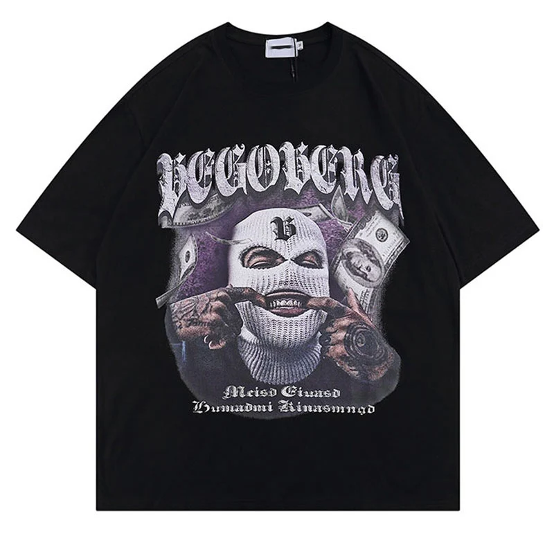 

Футболка мужская с принтом в стиле хип-хоп, Готическая тенниска с коротким рукавом, хлопок, Повседневная Уличная одежда в стиле Харадзюку, лето y2k