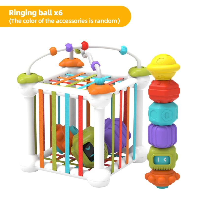 Cubo Montessori per Ordinare le Forme, Blocchi Colorati Arcobaleno, Gioco di Classificazione, Giocattolo Educativo per lo Sviluppo Cognitivo e la Presa per Neonati 0-12 Mesi