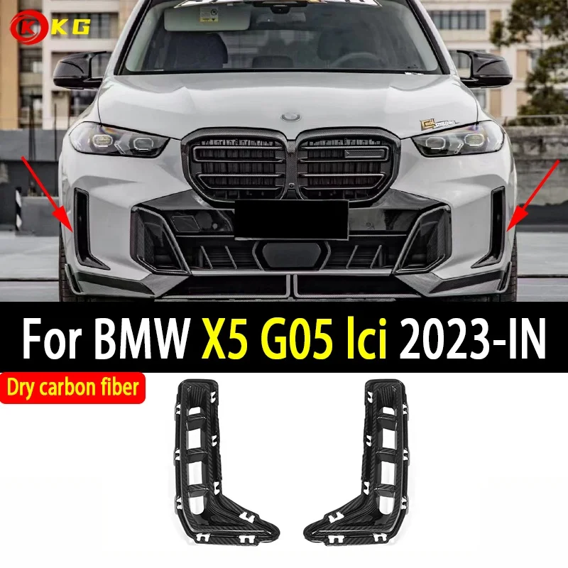 

Dry carbon fiber front bumper side vents suitable for BMW X5 G05 LCI 2023-IN MP style air inlet and outlet frame decoration