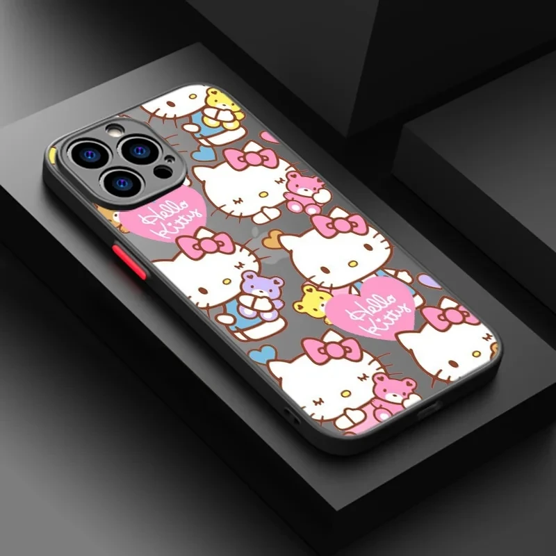 thumbnail image 1 of Luxury Hard Sanrio Hello Kitty Case For iPhone 15 14 13 12 11 Pro Max mini X XR XS 7 8 6 Plus SE 2020 2022 Shockproof Back Cover, 1 of 5