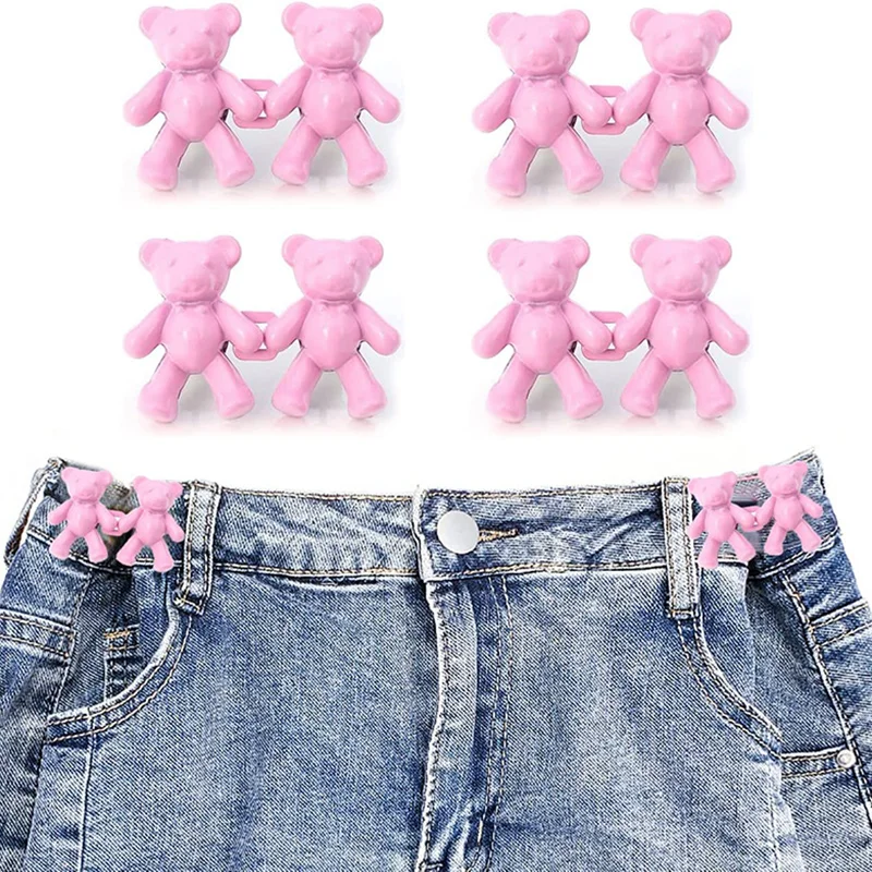 2 Pezzi Bottoni Di Jeans Regolabili Spille Pantaloni Di Orso Carino Spille Con Bottoni Senza Cucire E Strumenti Pantalone Istantaneo Tendore In Va Per Jeans Larghi