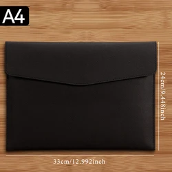 Personalized Leather A4 Document and Storage Bag (Black - L)