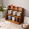 Miscellaneous Storage Desk Solid Wood Storage Box Multi-layer Cosmetics Storage Rack Desktop Organizing Rack 3