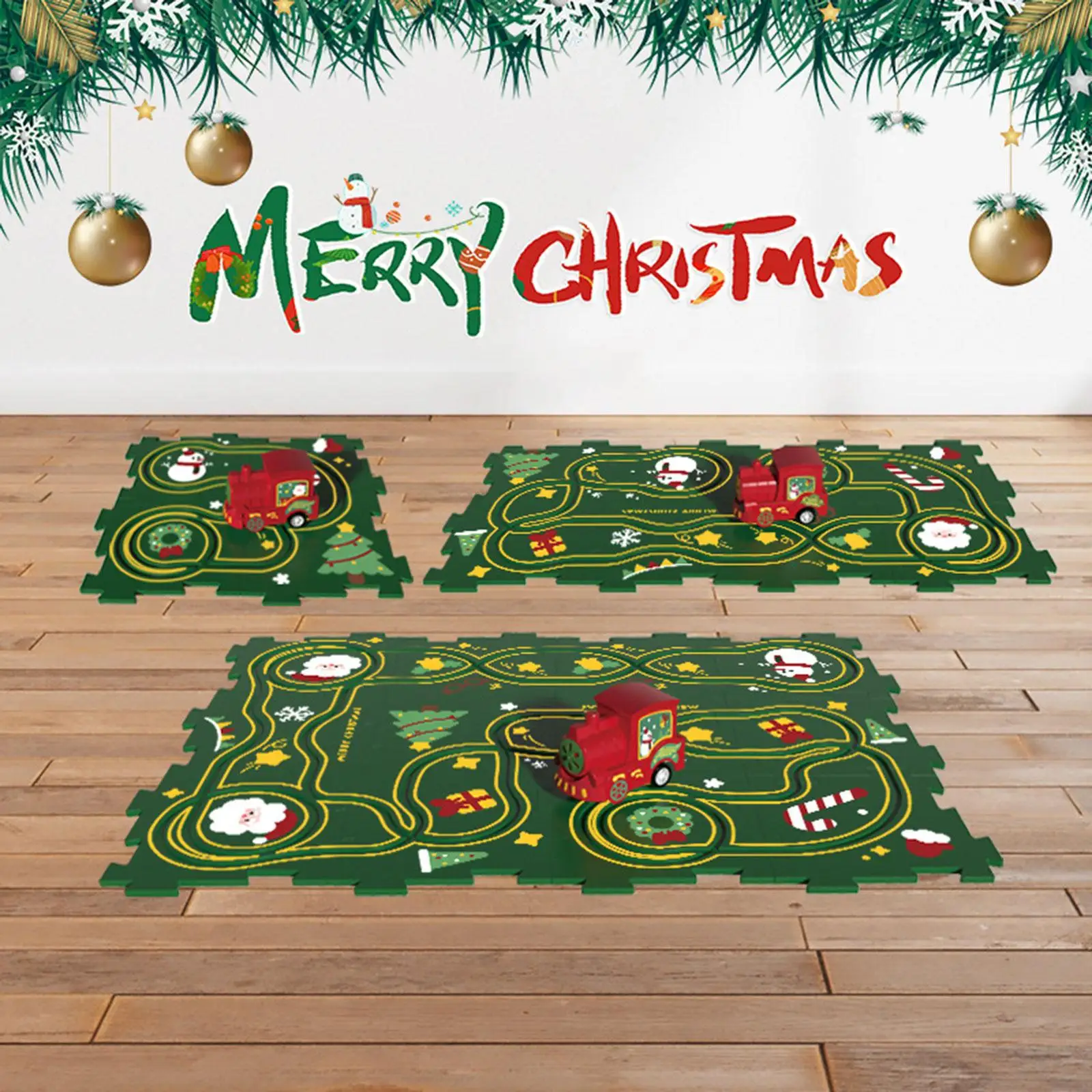 

Puzzle Tracks Jigsaw Set, Track Toy Vehicle Jigsaw Brain Development Track Building Blocks Rail Car Building Toys for Kids