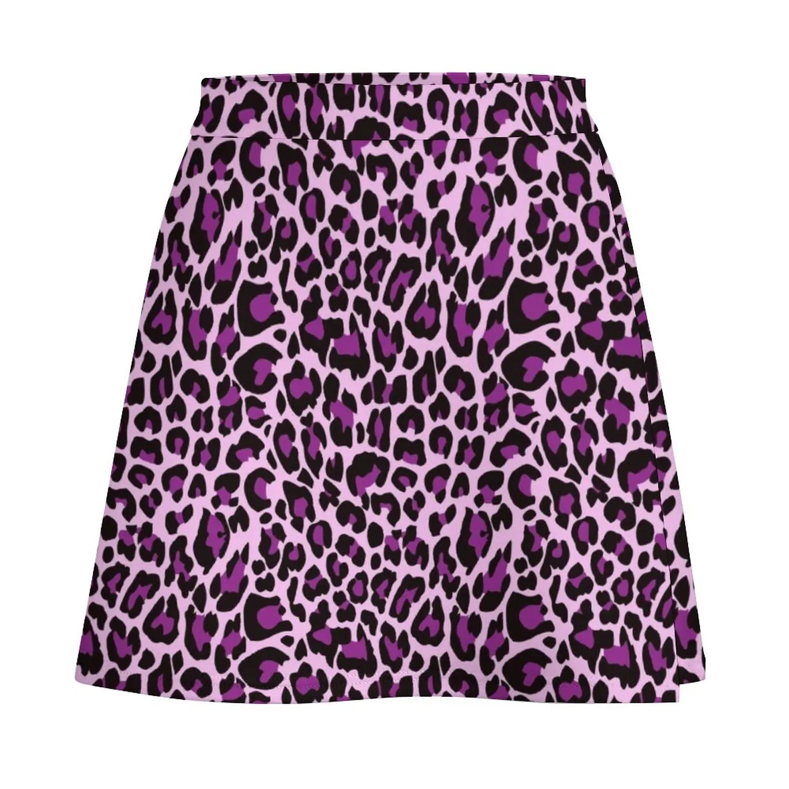 Girly Purple Pink Leopard Print Mini Skirt skirts for woman korean style clothing Sexy mini skirt mini skirts