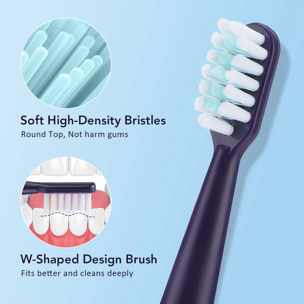 Electric Toothbrush Rechargeable Waterproof with 4 Soft Brush Heads